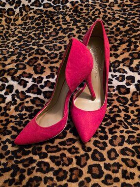Jessica Simpson Red Suede High Heels Size 6.5